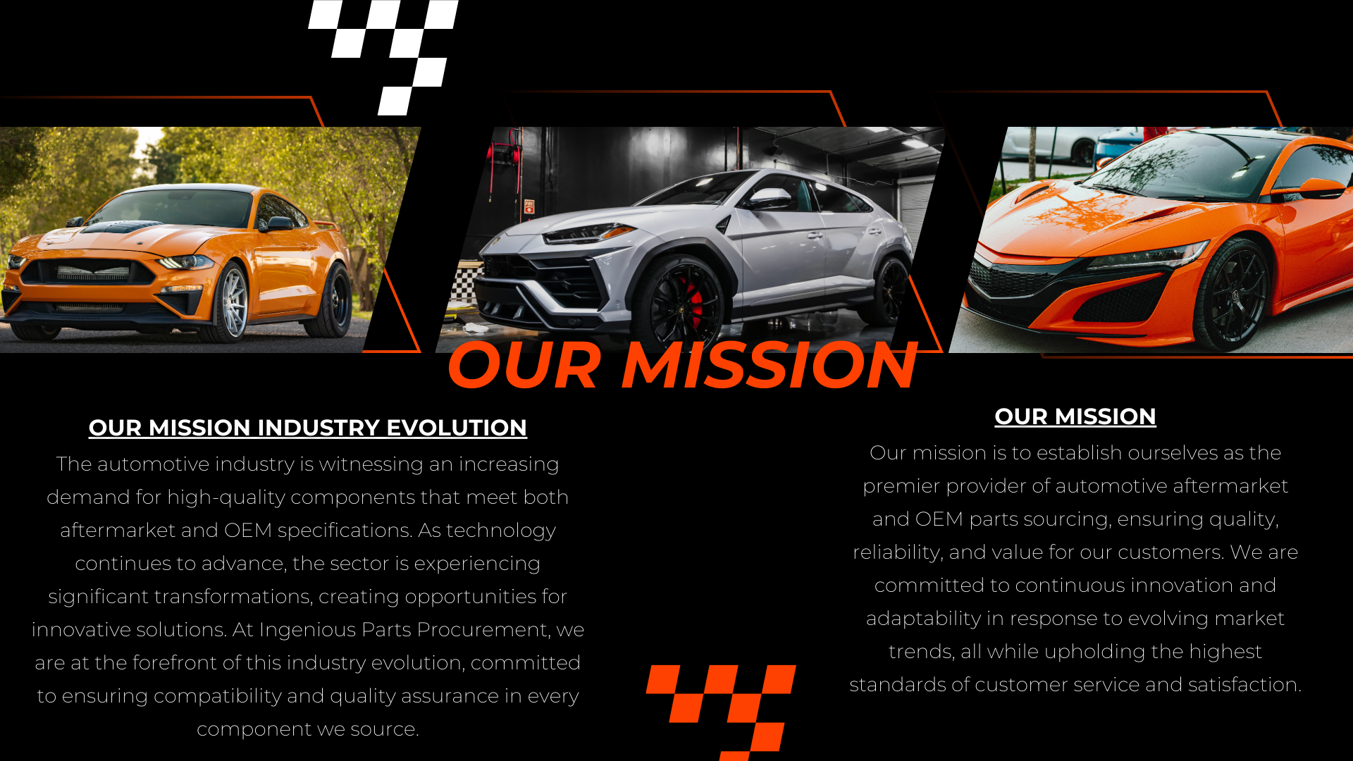 Ingenious Parts Procurement Mission Statement