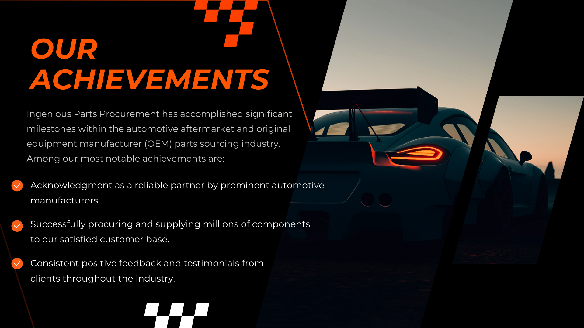 Ingenious Parts Procurement achievements