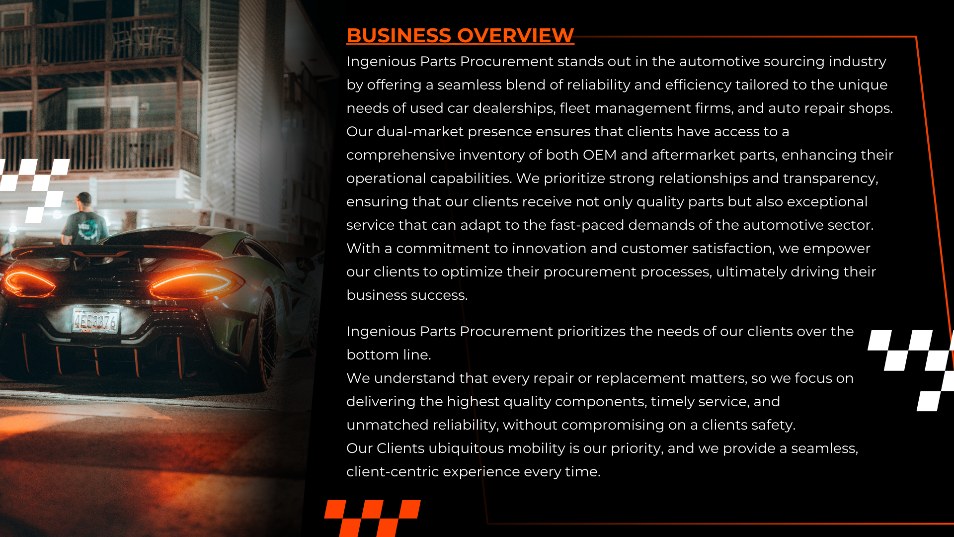 Ingenious Parts Procurement business overview